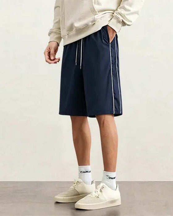 Shorts Dubbele Witte Streep Knielang Casual