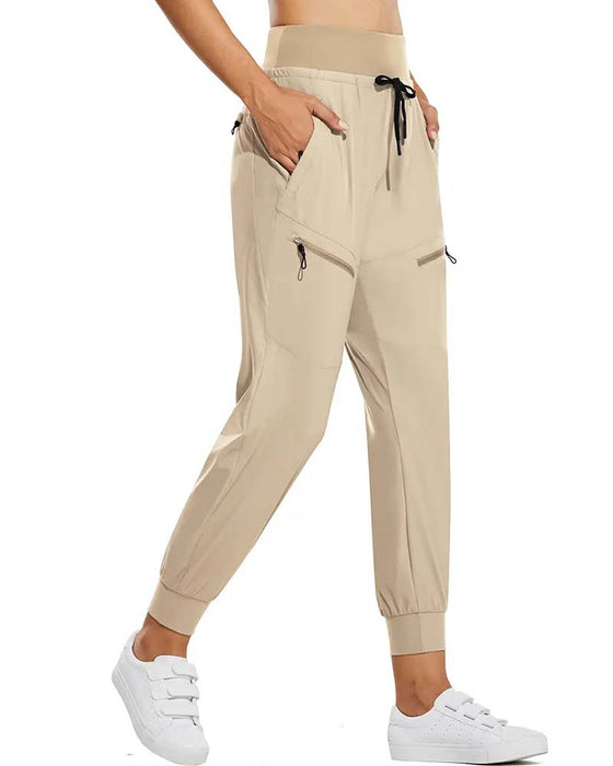 Broek Met Elastische Taille Trekkoord Zakken Tapered