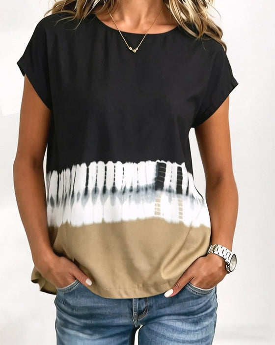 T-Shirt Gradientprint Casual Korte Mouwen