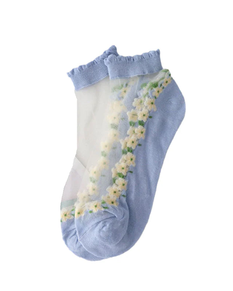 Zomer Bloemen Ademende Sokken