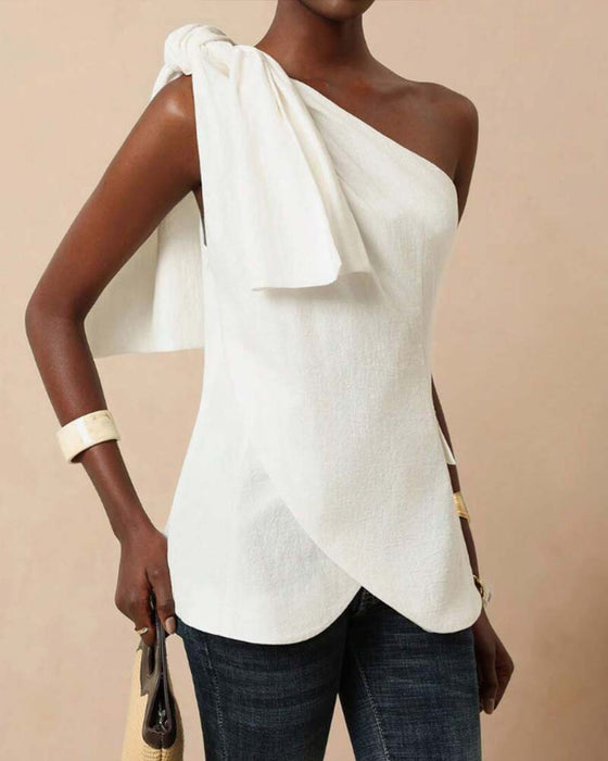 Blouse Off-Shoulder Kruis Strik Design