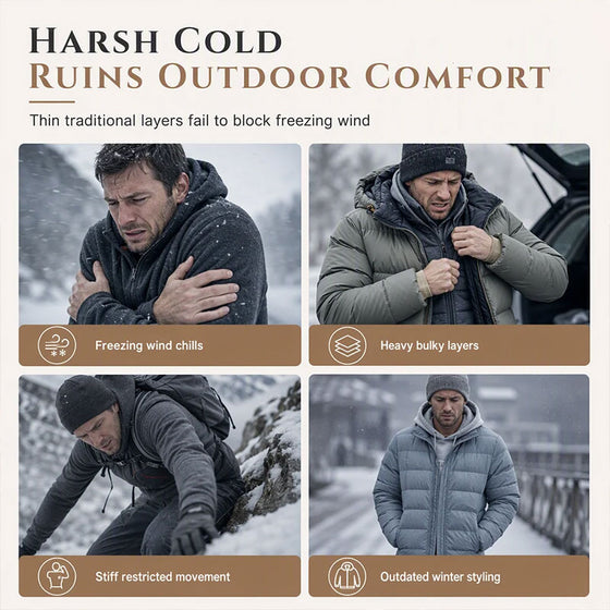 Heren Winter Jacquard Patroon Hoodie