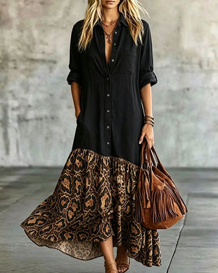 Jurk Met Geknoopt Revers In Luipaardprint