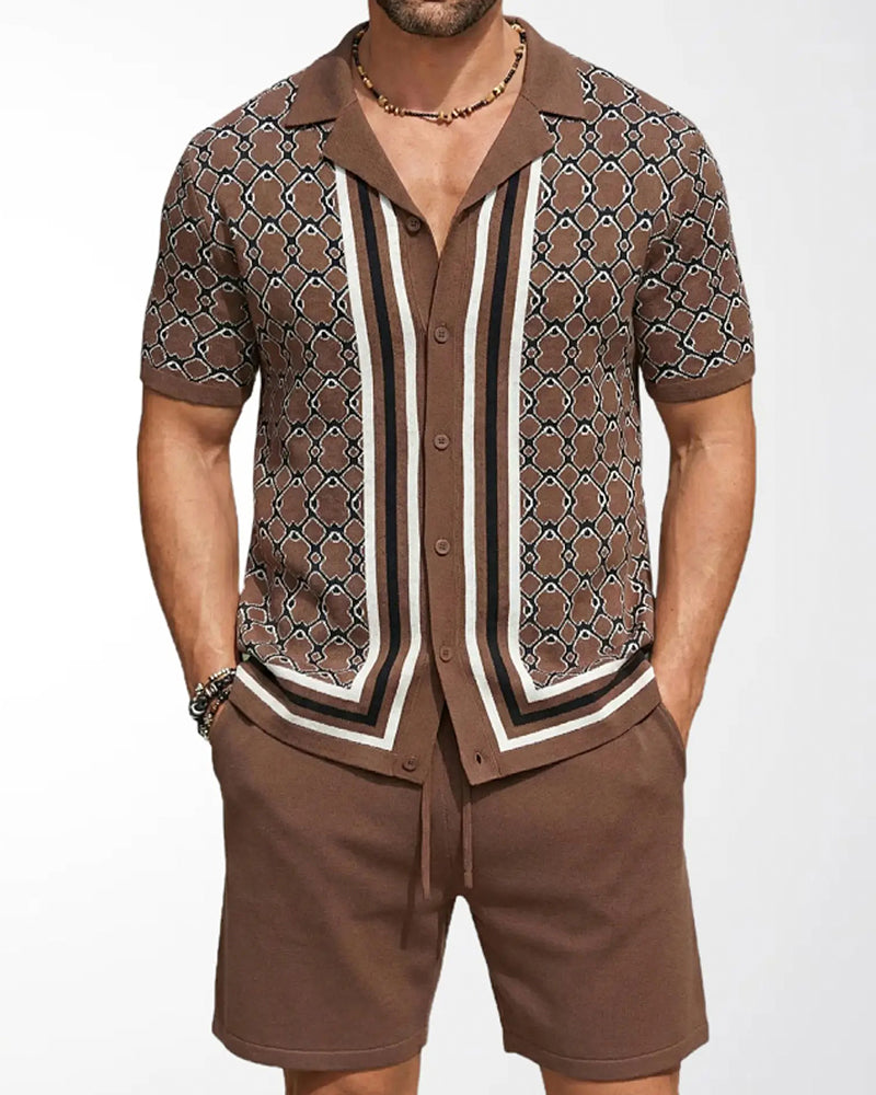 Set Korte Mouw Vest En Shorts Tweedelig
