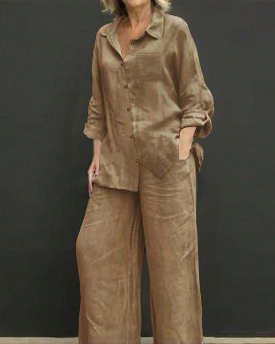 Set Lange Mouw Shirt Elastisch Lang
