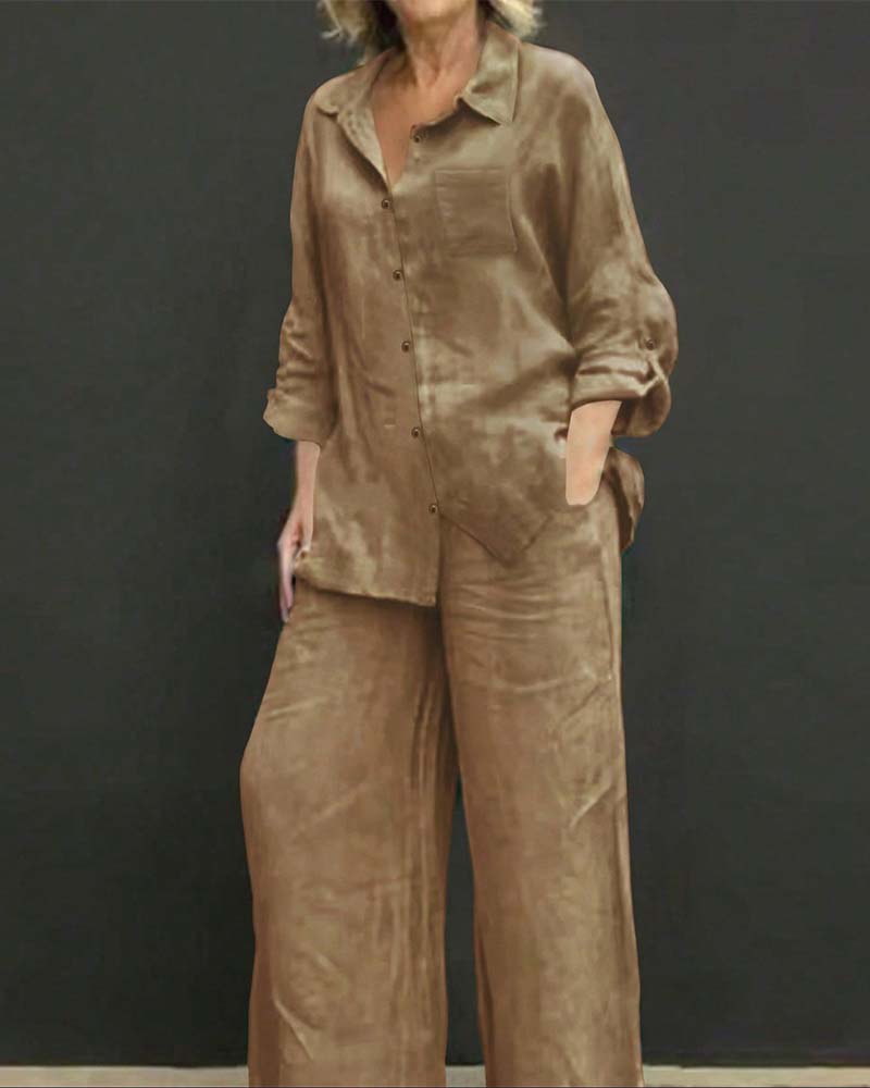 Set Lange Mouw Shirt Elastisch Lang