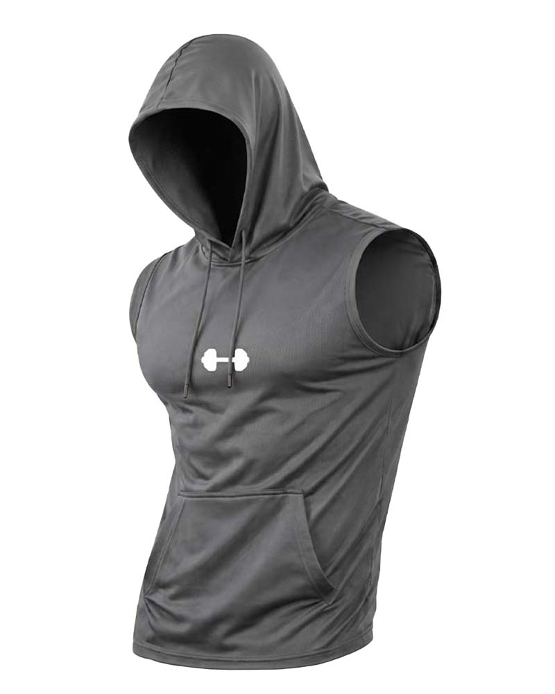 Tank Top Hoodie Sweatshirt Mouwloos Trekkoord