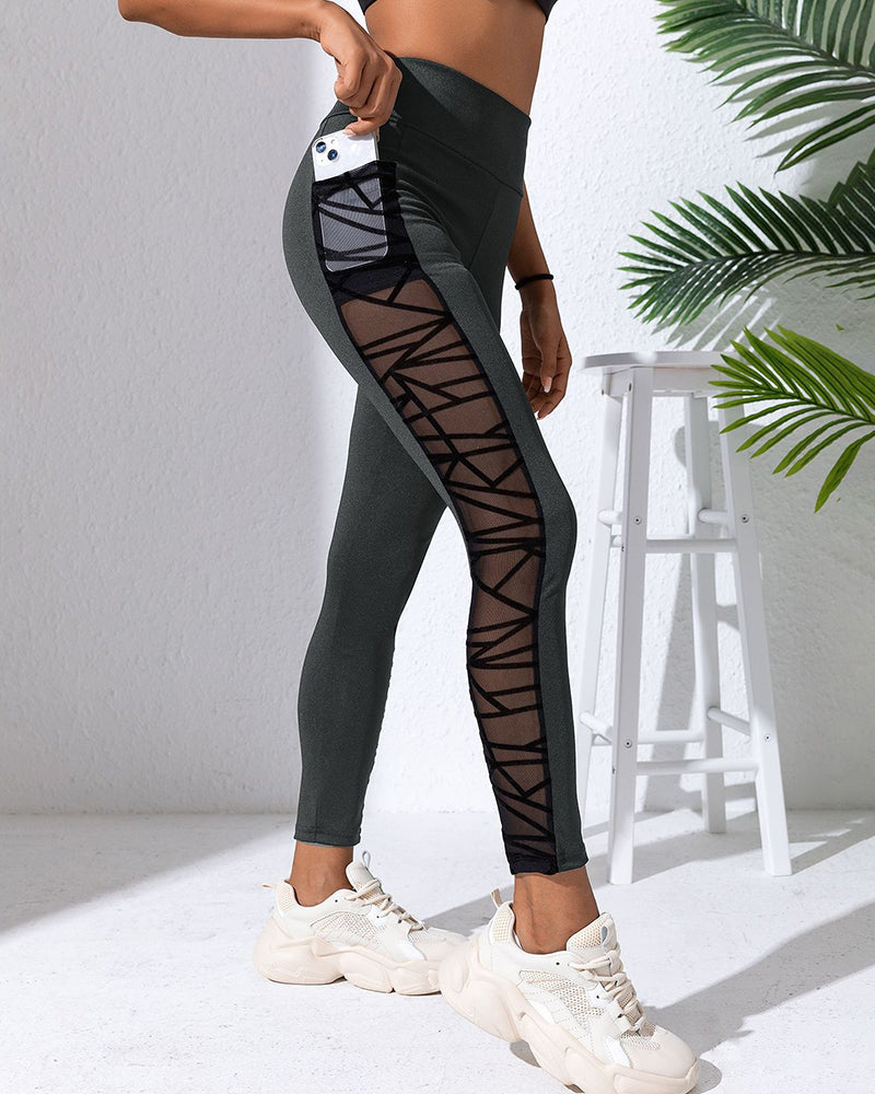 Yogabroeken Hoge Taille Kleurenblok