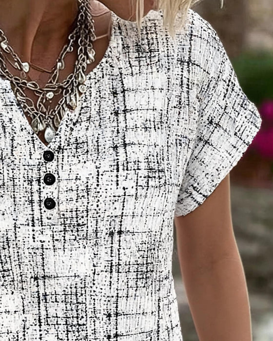 Blouse Onregelmatig Streep Drie-Knoop