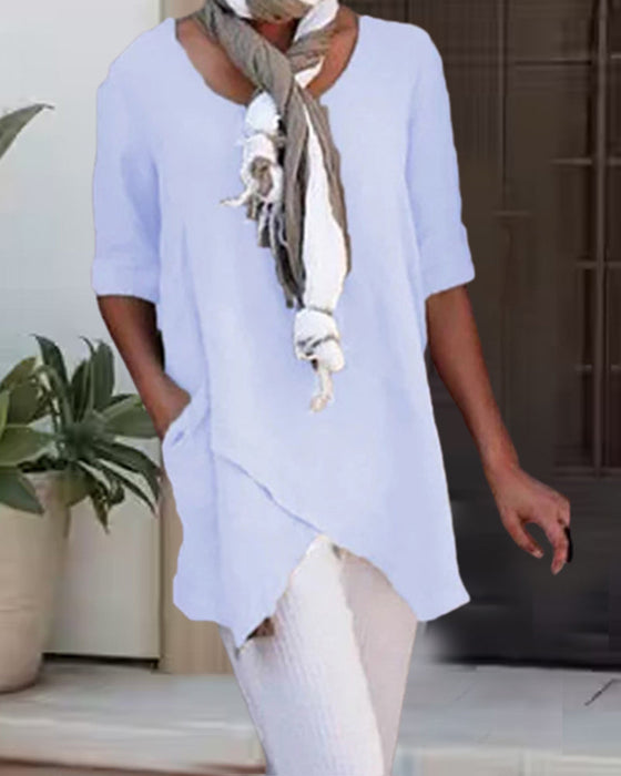 Casual effen kleur top voor dames