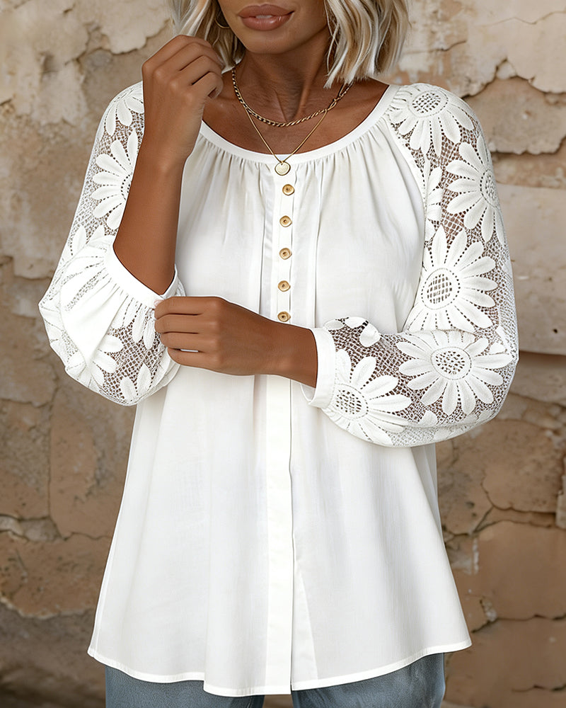 T-Shirt Mode Ronde Hals Raglanmouw