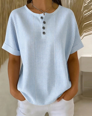 Blouse Ronde Hals Korte Mouw