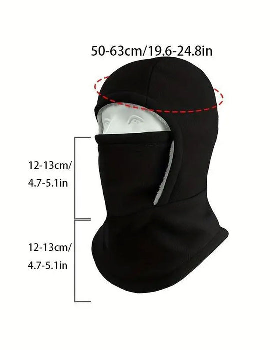Winter 2 In 1 Muts En Gezichtsmasker Winddicht Dikke Fleece Voering Voor Buitensport Zwart