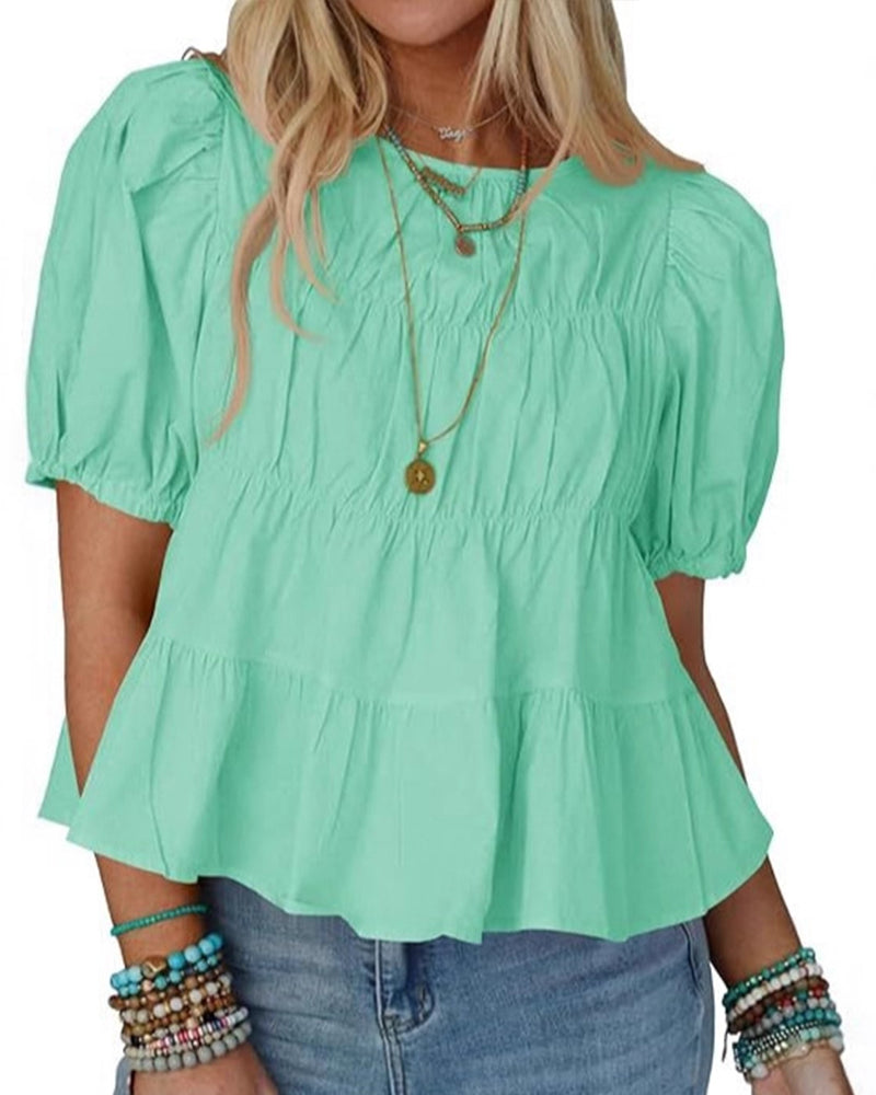 Blouse Pofmouw Loose-Fit Ruche