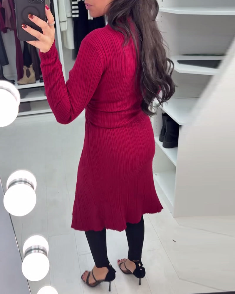 Langmouwige Pullover Met V-Hals En Crossover Details