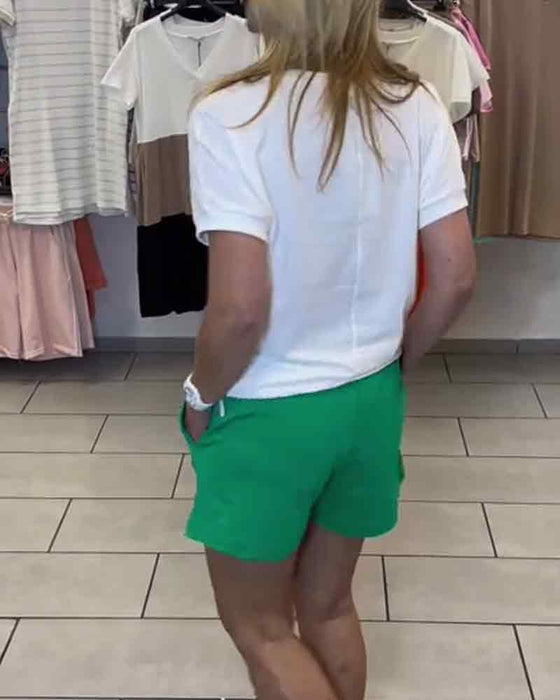 Set Casual Bedrukte Mid-Rise Shorts