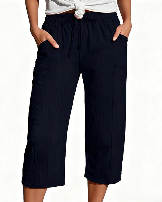 Broek Effen Kleur Koord Brede Pijp Geknipt