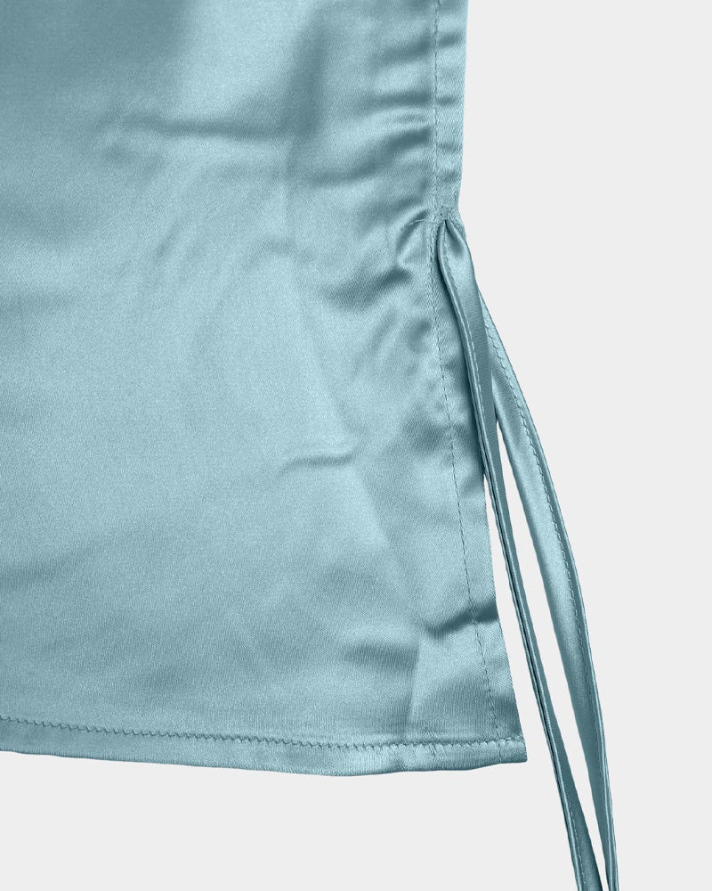 Blouse V-Hals Trekkoord Mouwloos