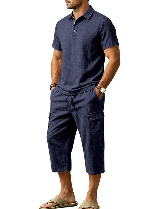 Set Polo Top Capri Broek