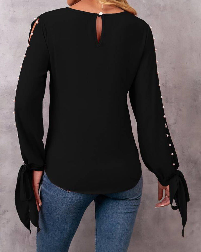 Top Stijlvol Effen Kleur Opbindbaar Gekrald