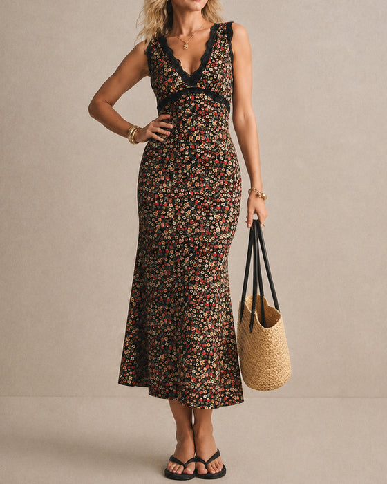 Jurk Casual V-Hals Kant