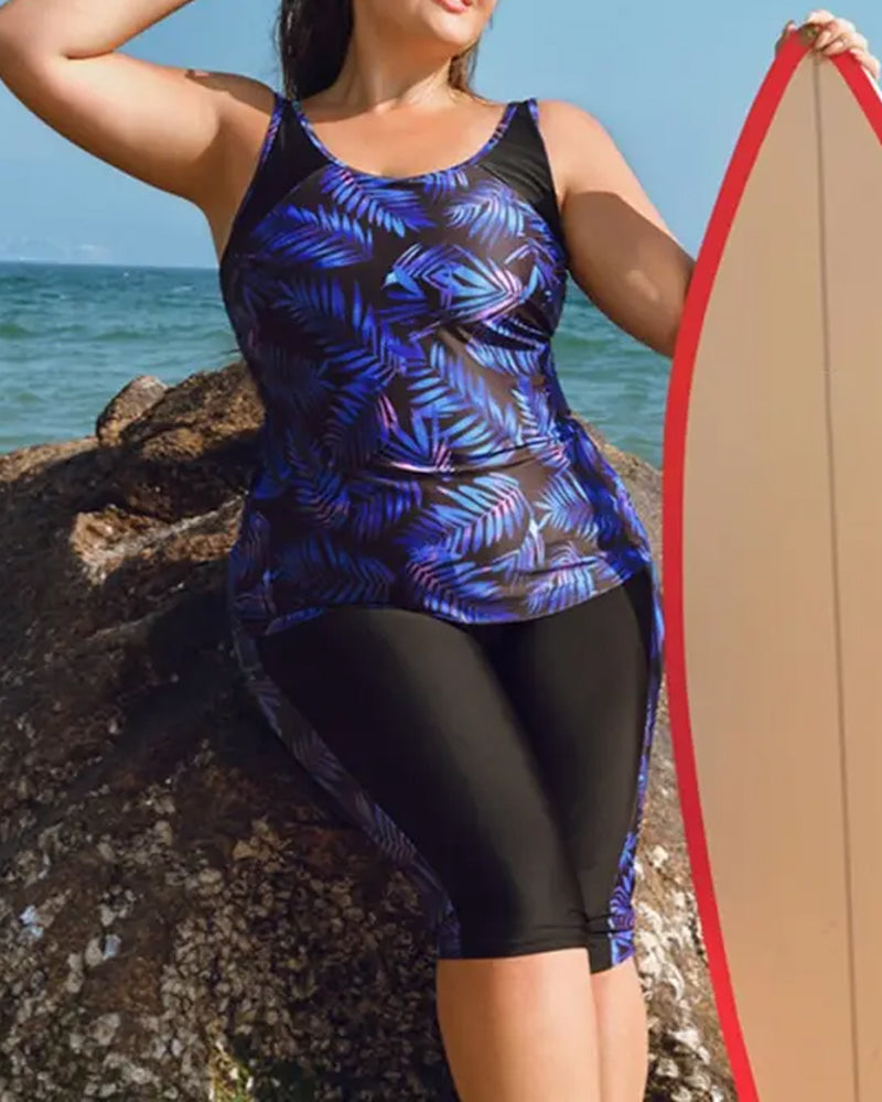 Vakantie Bedrukte Mouwloze Tankini