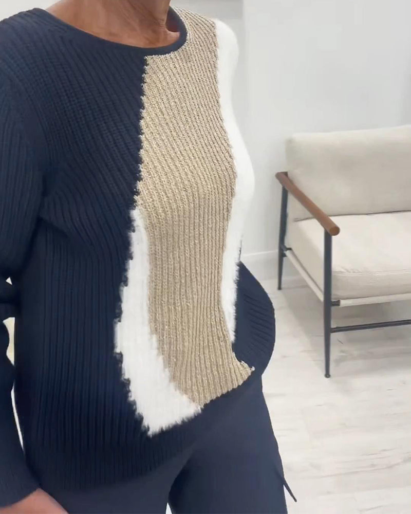 Trui Met Crewneck En Colorblock