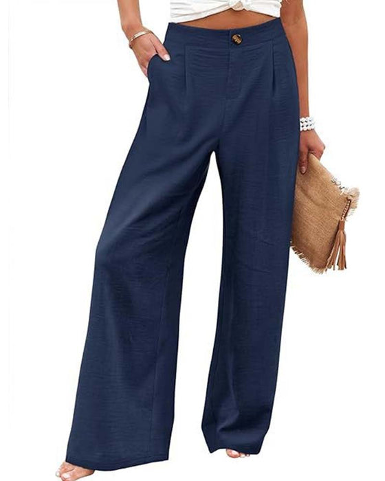 Broek Knoop Elastische Taille Wijd