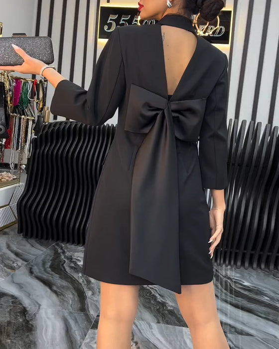 Kraag Strikjurk Dubbelgeknoopte Pak