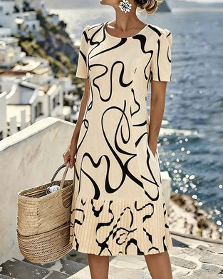 Jurk Casual Print Korte Mouwen