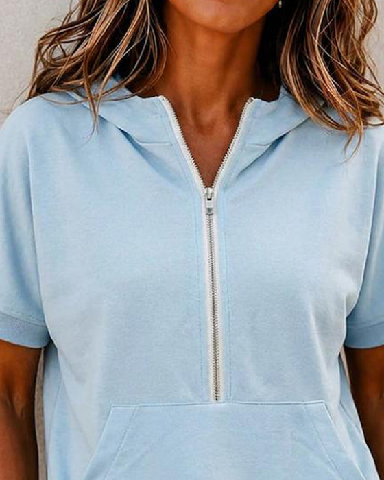 Blouse Rits Zak Korte Mouw
