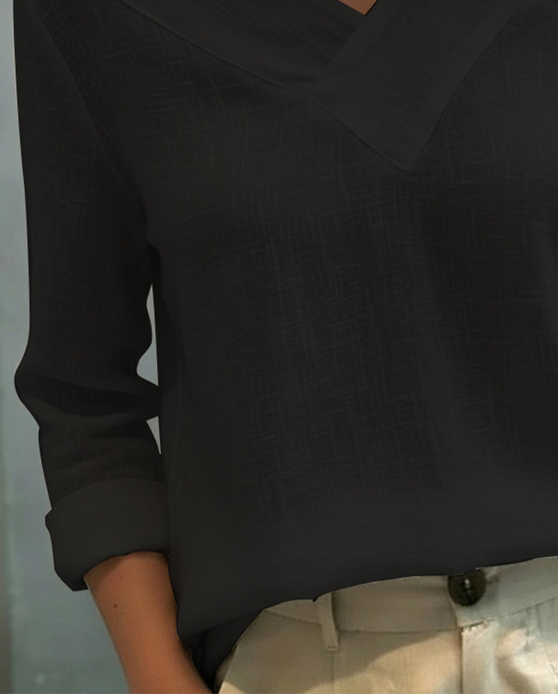 Top Stijlvolle V-Hals Off-Shoulder