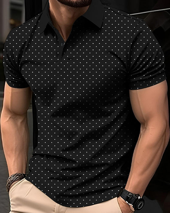 Casual Polo-Kraag T-Shirt Met Kleine Stippen