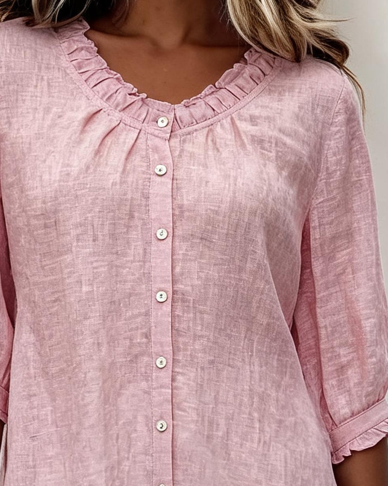 Overhemd Ruffle Trim Knoop
