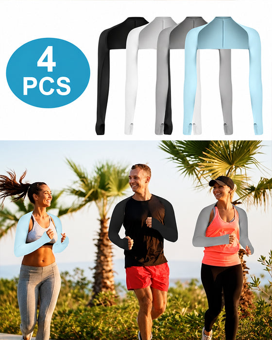 Dames 4-Pack Verkoelende UV-Beschermende Armstukken met Duimgaten
