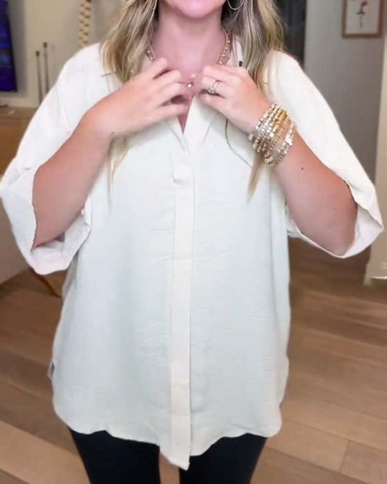 Overhemd Effen Button-Down Kraag