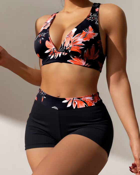 Bikini Tropisch Bloemenprint Boyshorts