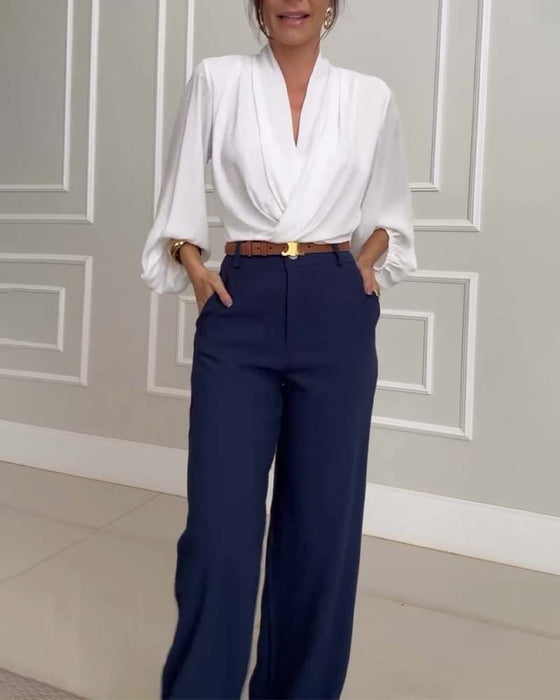 Broek casual effen kleur zak