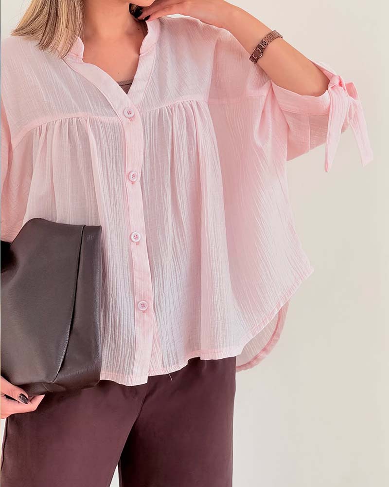 Casual Effen Kleur Ruime Blouse