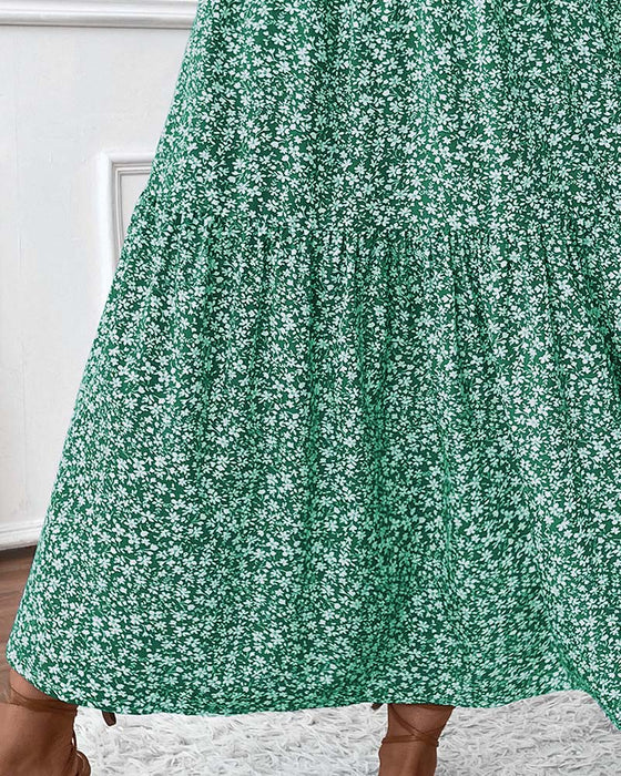 Rok Gelaagd Kleine Bloemenprint A-Lijn Lang