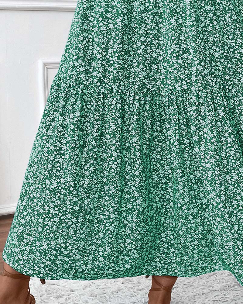 Rok Gelaagd Kleine Bloemenprint A-Lijn Lang