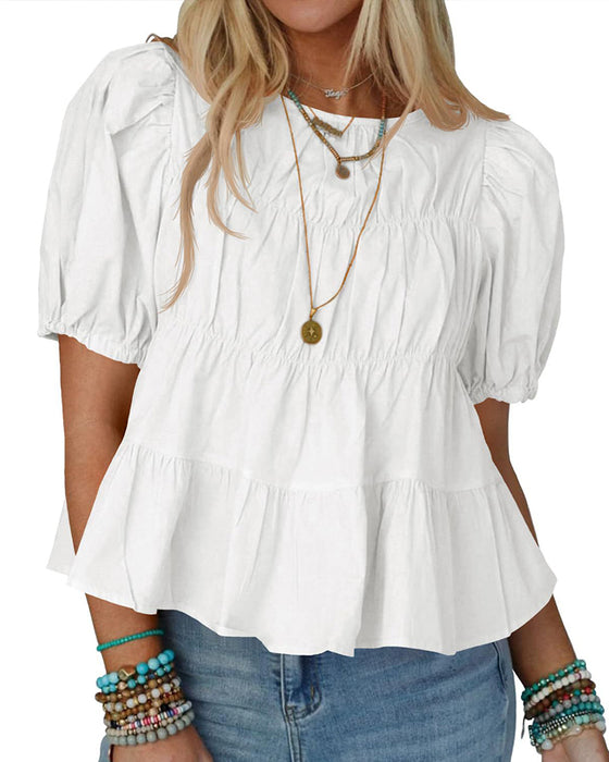 Blouse Pofmouw Loose-Fit Ruche