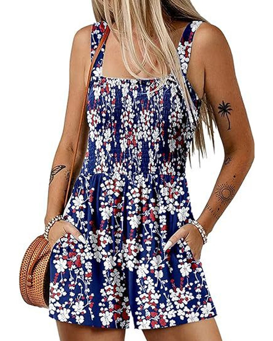 Jumpsuit bloemen casual bandjumpsuit
