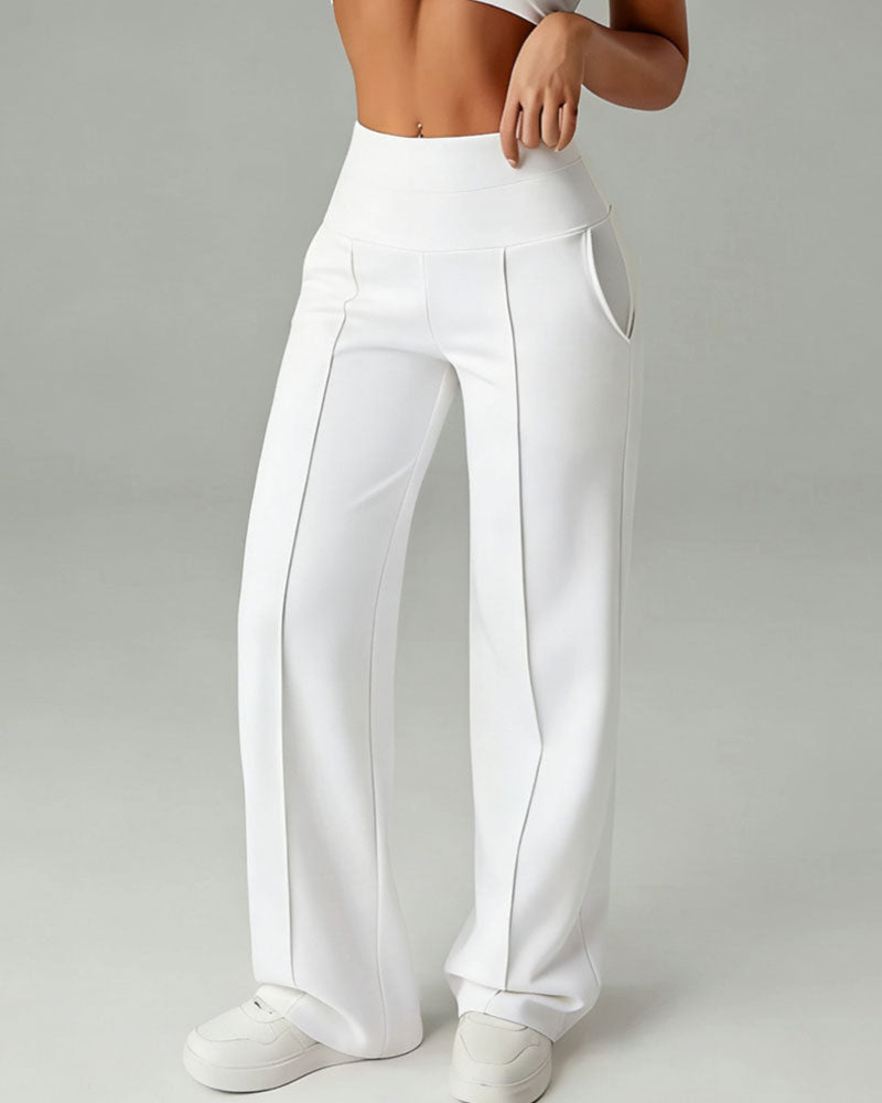 Broek Effen Bies Rechte Pijp Sport