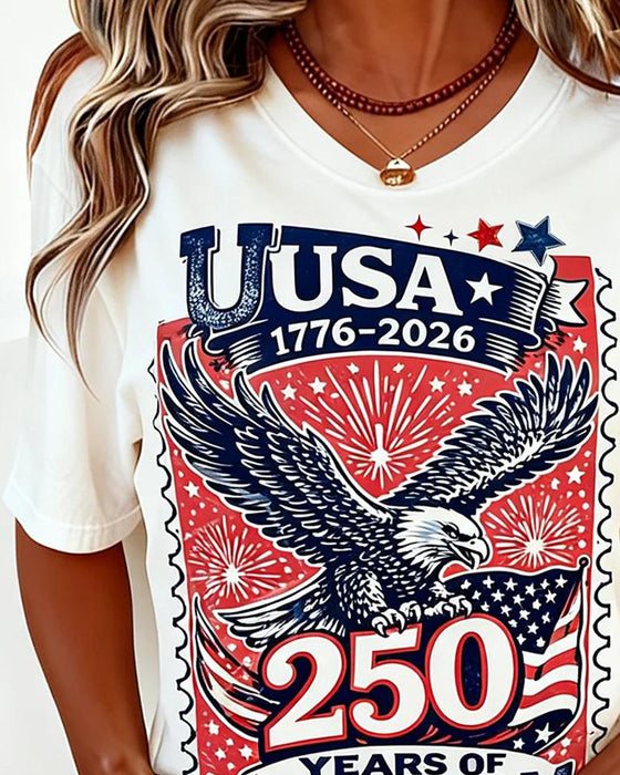 T-Shirt Ronde Hals Eagle Print