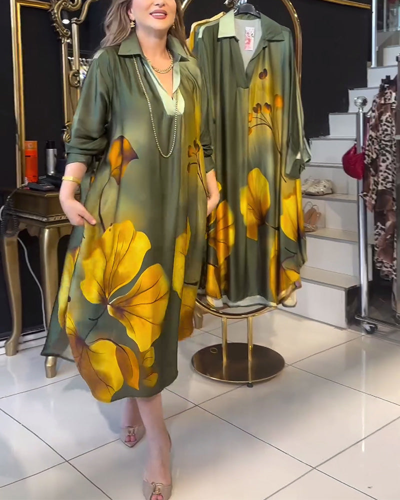 Jurk met reverszak en ombre-print