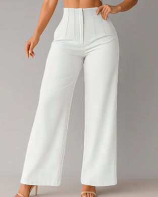 Broek Effen Casual Blazer Wijd Pijp