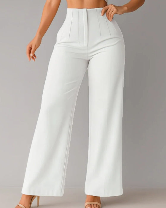 Broek Effen Casual Blazer Wijd Pijp