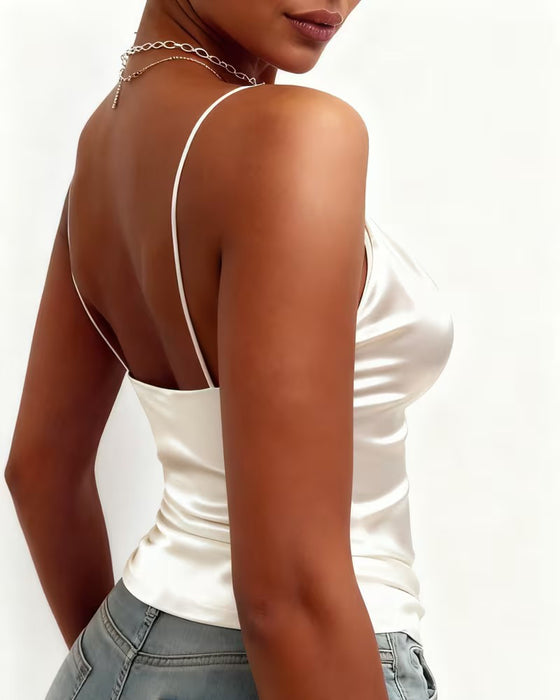 Cami-Top Effen Cowl Neck