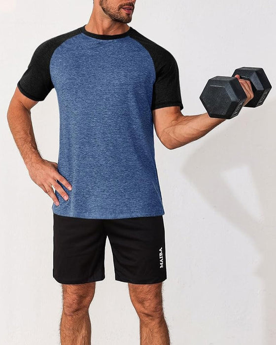 T-Shirt Contrast Ronde Hals Heren Aansluitend